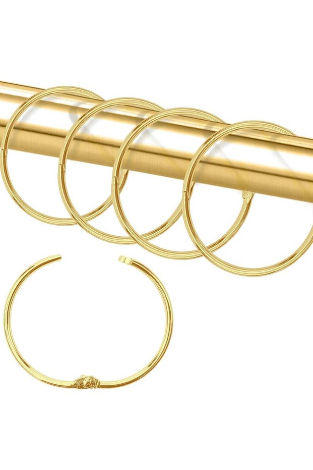 Shower Curtain Hooks Rings, 24pcs Metal Rustproof Glide Smoothly Round Hooks for Bathroom Shower Ro