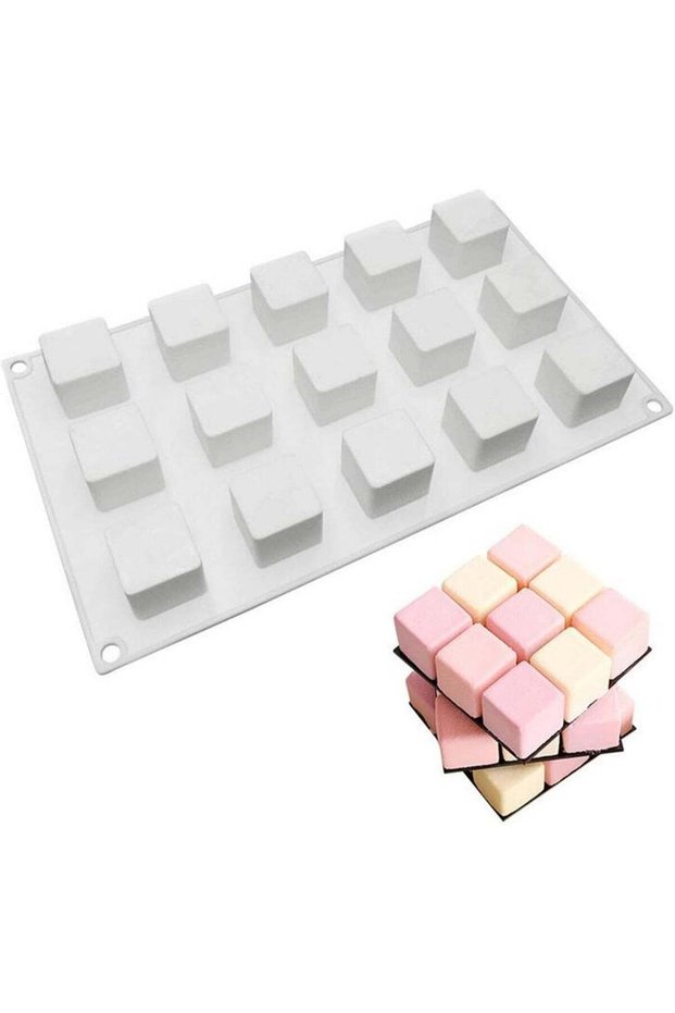 3D Square Shape Silicone Baking Mold for Mousse Cake, French Dessert Mold for Pastry Chocolate, Reu