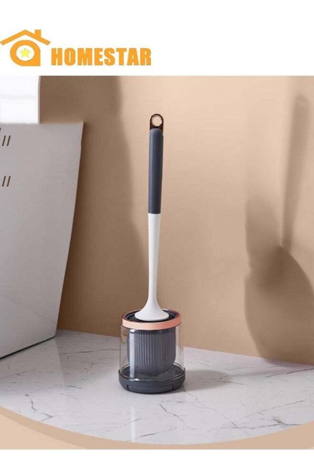 Toilet Brush with Holder Set, Silicone Bristles Bathroom Cleaning Bowl Brush Kit with Tweezers, Bat