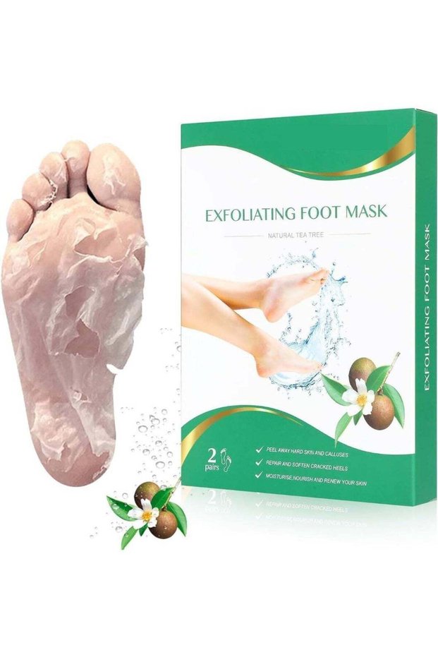 Foot Peel Mask for Hard Skin,Tea Tree Oil Exfoliating Foot Peeling Mask for Dead Skin,Cracked Heel