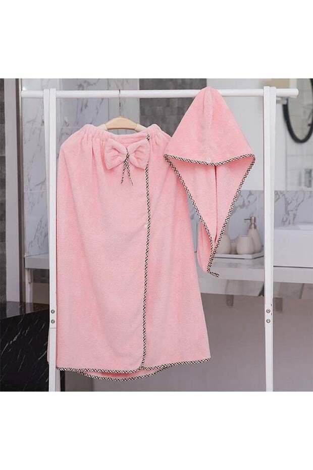 2 PCS Bath Towel Set Adjustable Microfiber Soft Towels Bath Wrap Hair Towel Super Absorbent to Quic