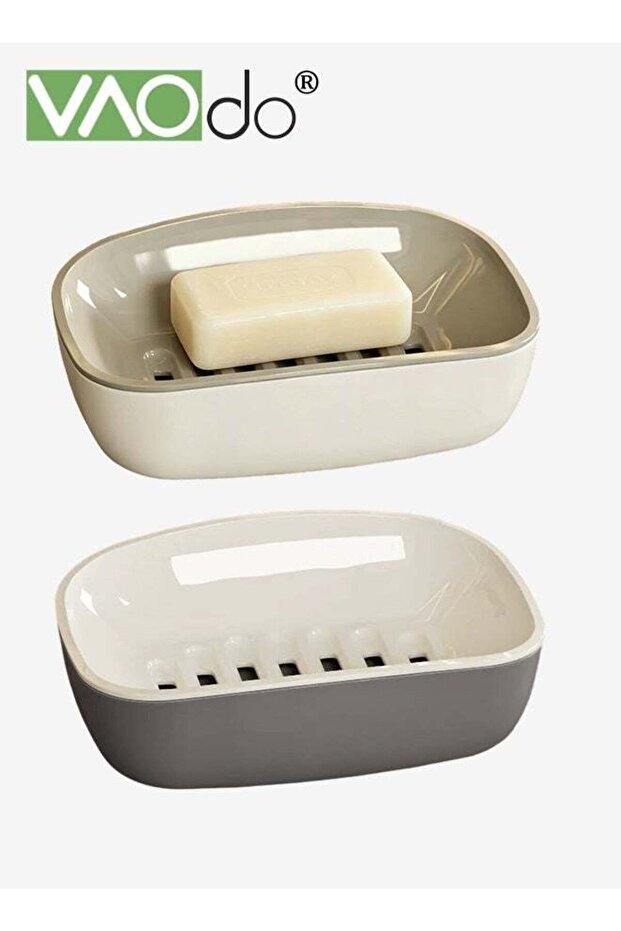 2PCS Double-layer Drainage Soap Holder, Moisture-Proof Soap Container, Durable Travel Soap Case wit