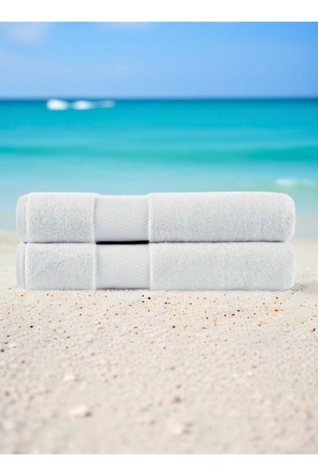 Set of 2- Premium Bath Towels. 600GSM 100% Combed Cotton Quick Drying Highly Absorbent Thick Bath T