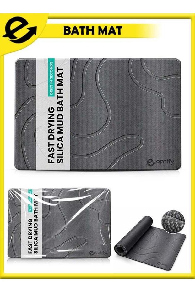 Premium Diatomaceous Earth Hard Stone Bath Mat | Fast Quick Drying Natural Bathroom Floor Mat | Non