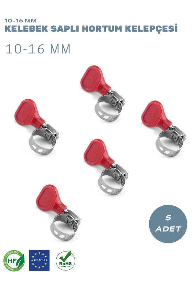 Flip-Flop Handle Hose Clamp 10-16mm (5 Pieces Included)
