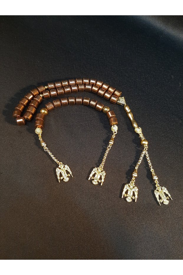 Metallic Copper Color Plated Hematite Stone 33-Piece Prayer Beads and Zaza Prayer Beads