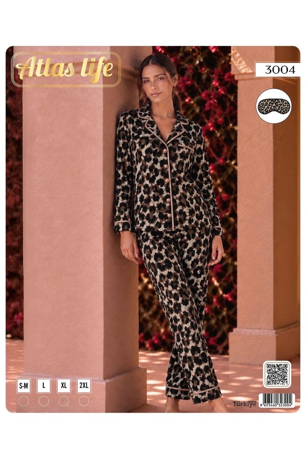 Leopar pijama takımı