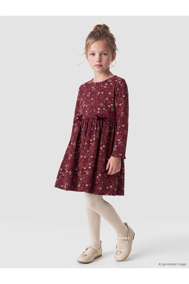 Quality Pieces from Çelebi Store Zero Roba Collar Flowered Girl's Dress