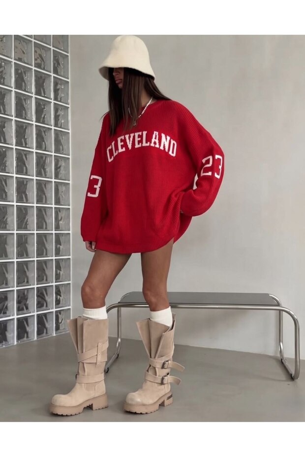 Trend Oversize Bol Kalip Uzun Boy Knitted Sweater-The Coolest Knitted Sweater