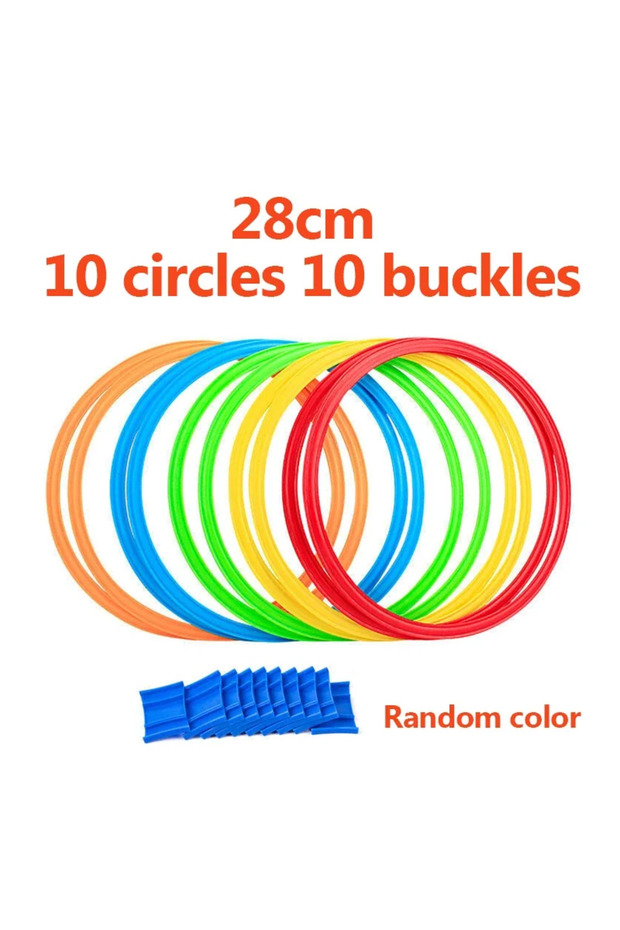 28cm 10pcs Outdoor Funny Physical Training Sport Lattice Jump Ring Set Game 10 Hoops 10 Connectors f