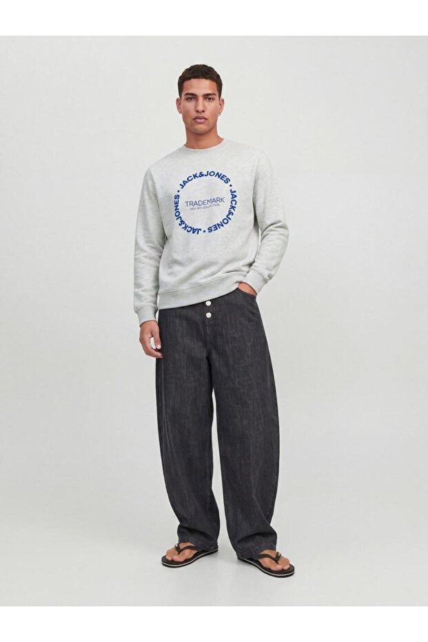 Jjbenson Sweat Crew Neck White Men's Sweatshirt 12298497
