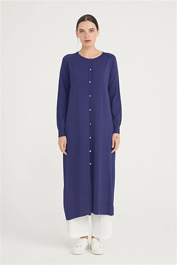 512 Basic Long Mercerized Cardigan
