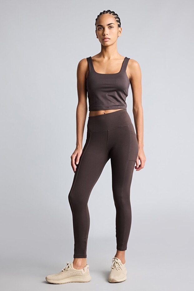 High Waist Sports Leggings with Side Pockets I2667Ax26Au
