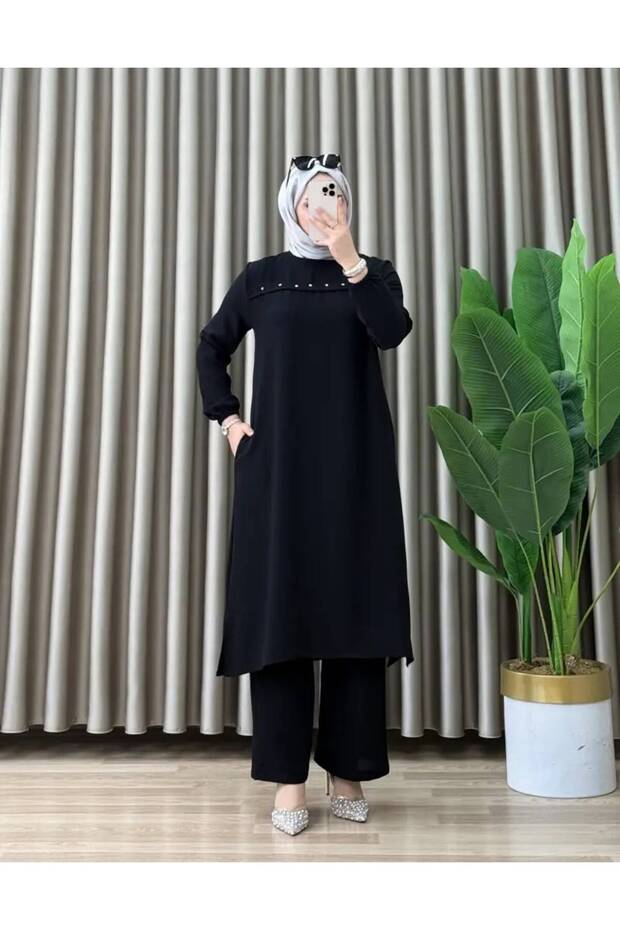 Battal Tesettür Double Tunic Pants Set