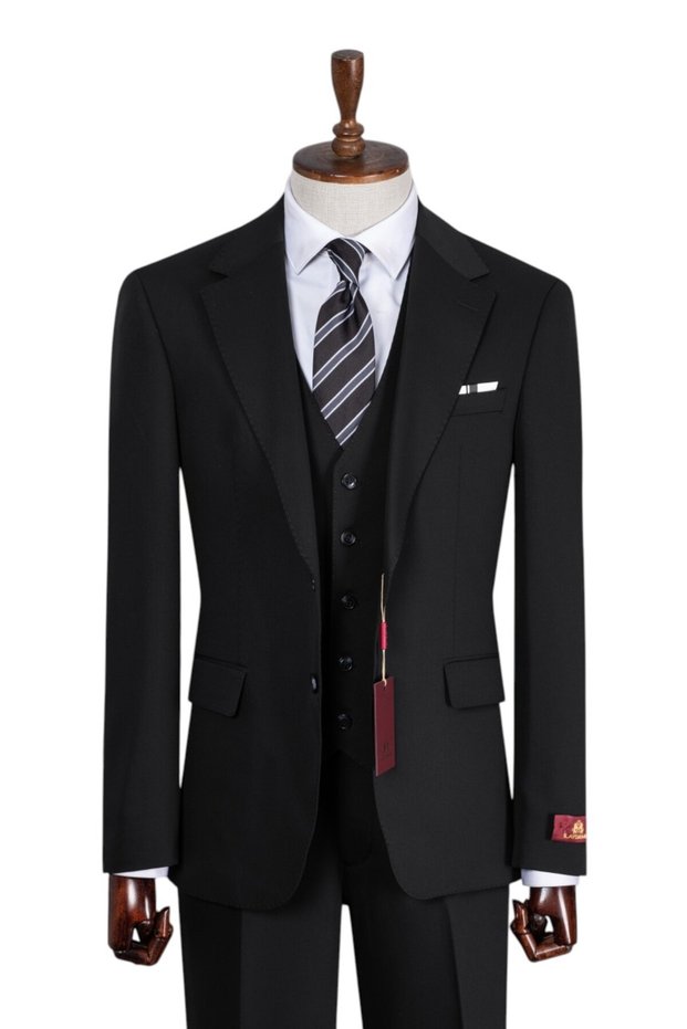 Men's Classic Regular Fit Suit with Vest 3-Piece Large Size 50-64