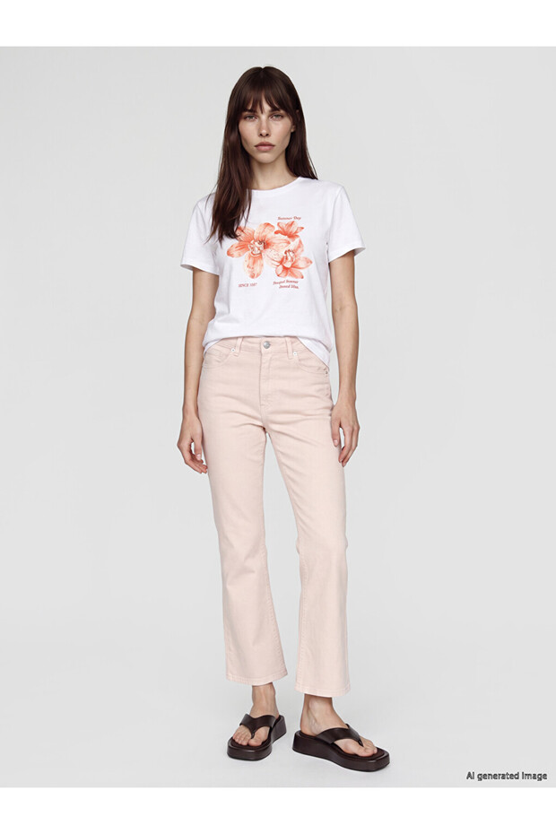 Lcw Jeans Pink Flare Women's Jean Pants
