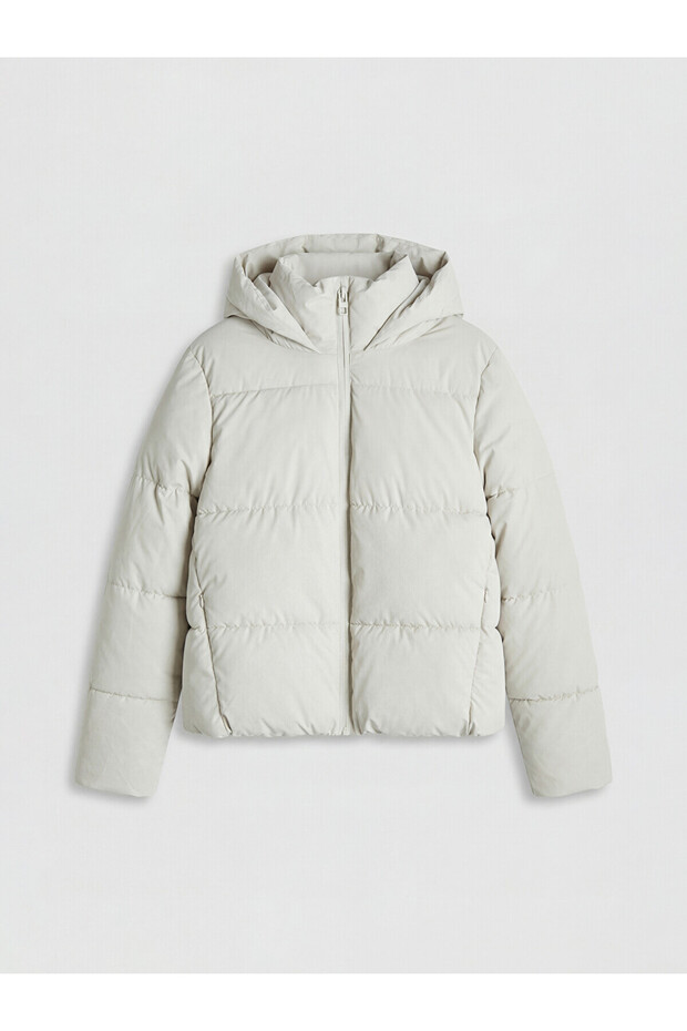 Two Mt Shop Quality Xside Beige Hooded Women's Puffer Jacket