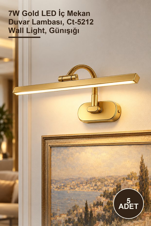 5 Pieces Ct-5212Gg Swan Sconce – 7W Gold Led Indoor Wall Lamp, Ct-5212 Wall Light, Daylight