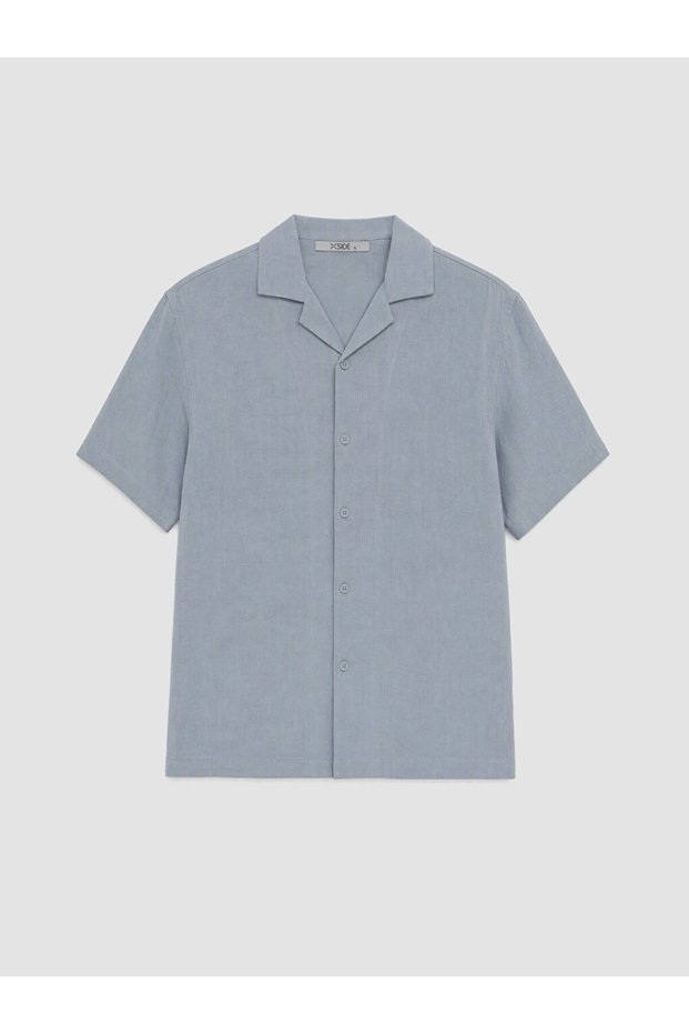 Esvab • Modern & Elegant Loose Fit Cuban Collar Muslin Men's Shirt