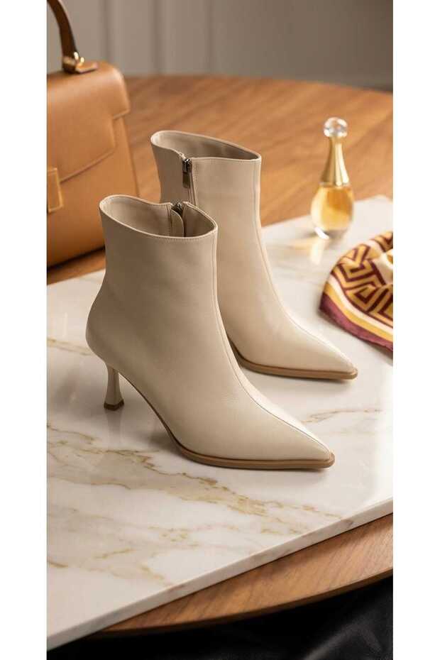 Pointed Toe Heeled Boots 6cm