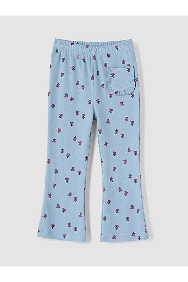 Blue Floral Spanish Flare Girls Leggings
