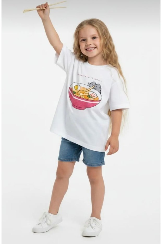 Girl's Cat Pusheen Printed T-Shirt