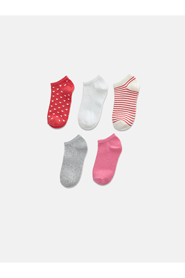 Two Mt Shop Quality Pink Patterned 5-Pack Women's Bootie Socks