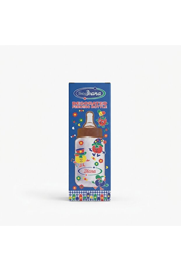 Blue Decorated Feeding Bottle 140ml, Baby Milk Feeding Bottle For Everyday Use