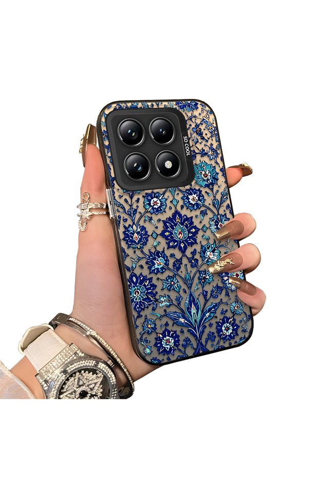 Mi 14t Pro 5g Compatible Silicone Edge Hard Back Case Nainikin Tile Pattern Phone Case