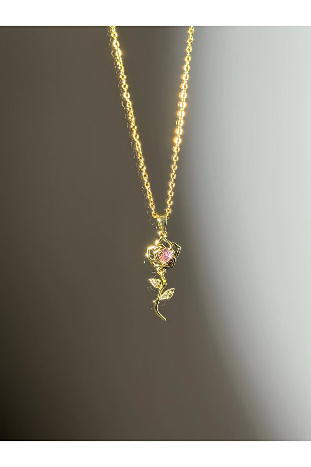 Steel rosepie necklace