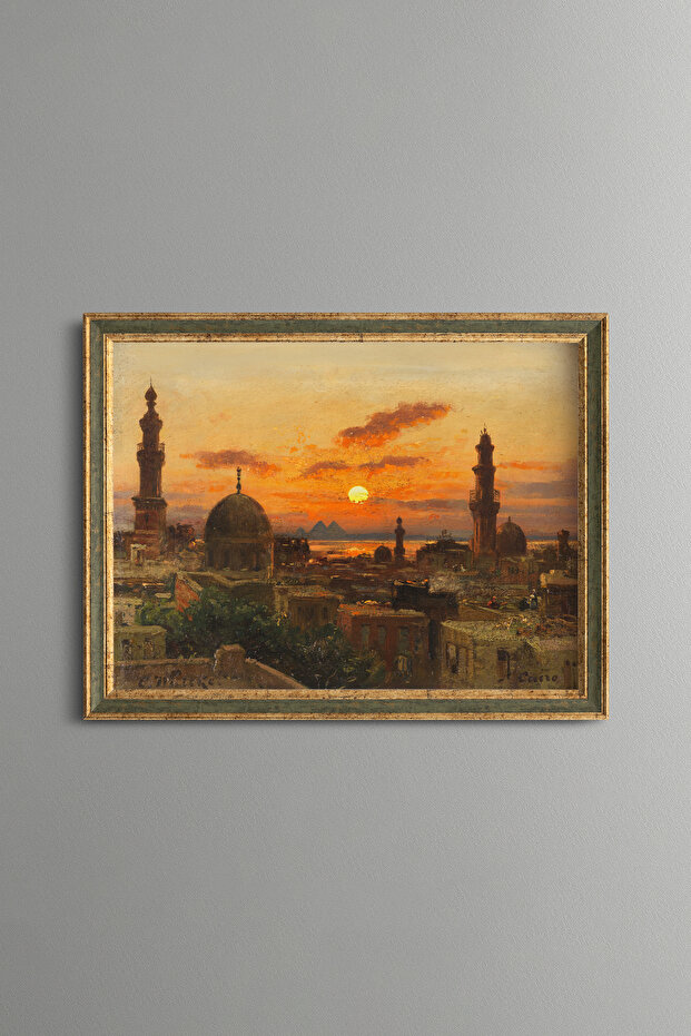 Sunset in Cairo - Vintage Patterned Painting - Fine Model