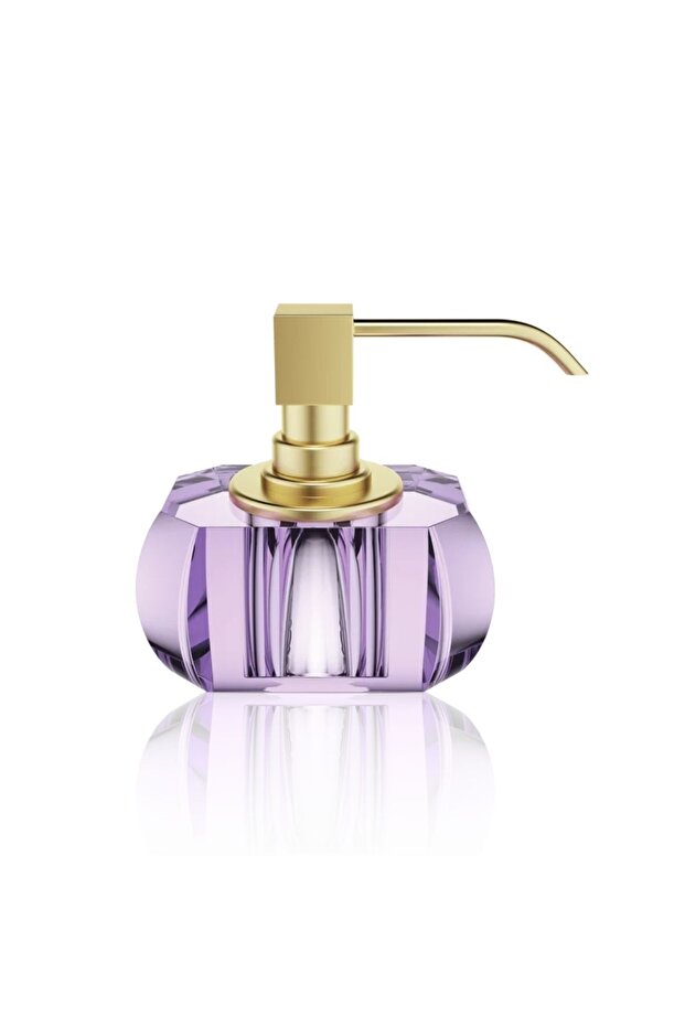 Kristall Liquid Soap Dispenser, Countertop - Matte Gold/Lilac