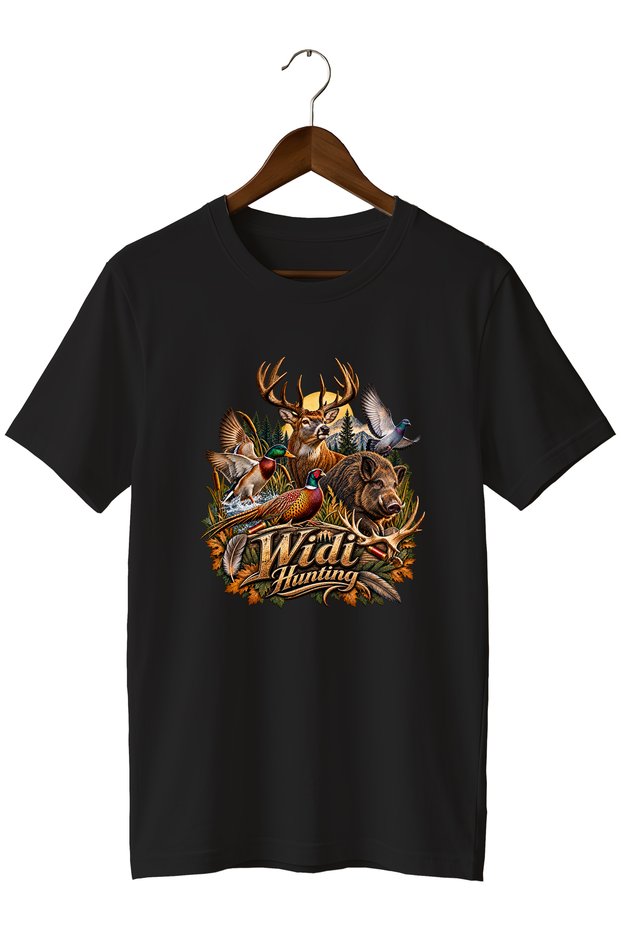 Hunting Deer and Wildlife Printed Unisex Regular Fit T-Shirt