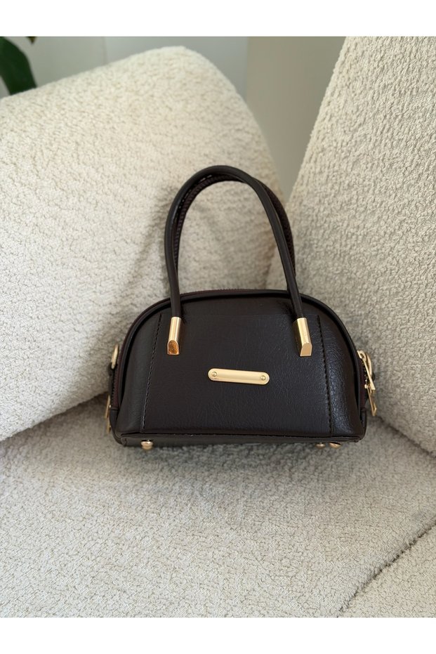 Two-Compartment Zippered Hand and Shoulder Women's Bag