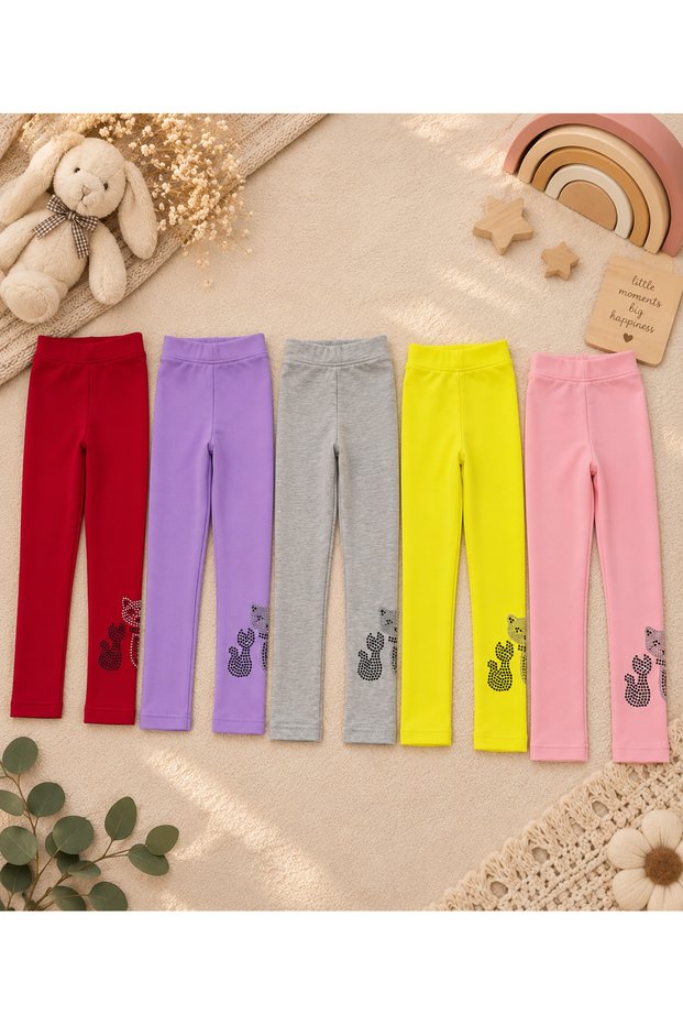Girl's 5-Piece Cat Stone Leggings Set