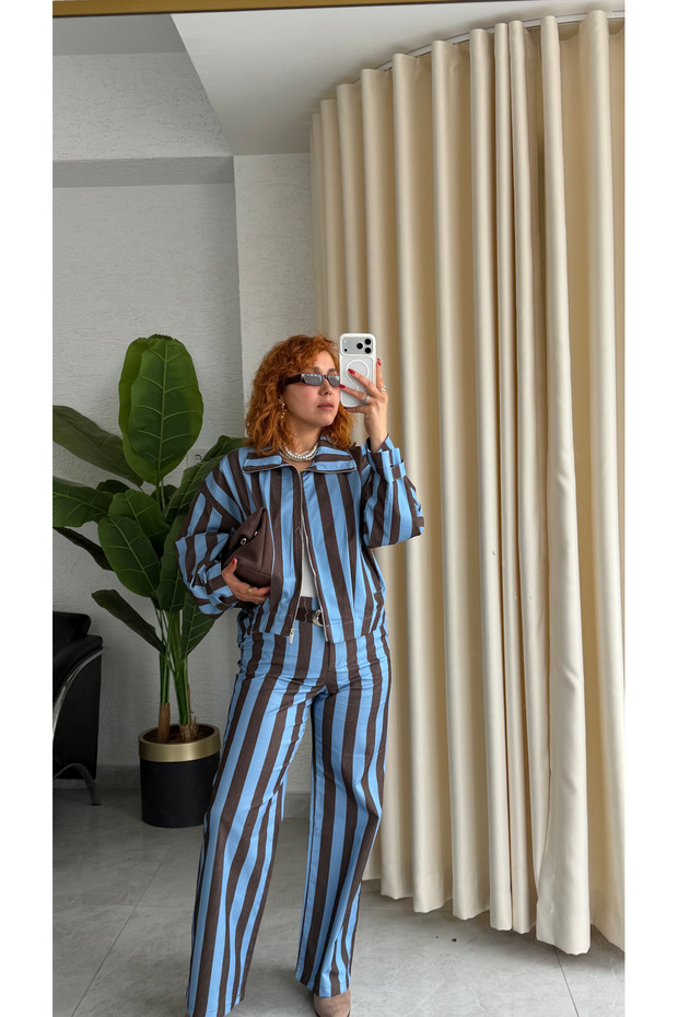 Premium Trend Striped Jacket - Pants 2-Piece Set
