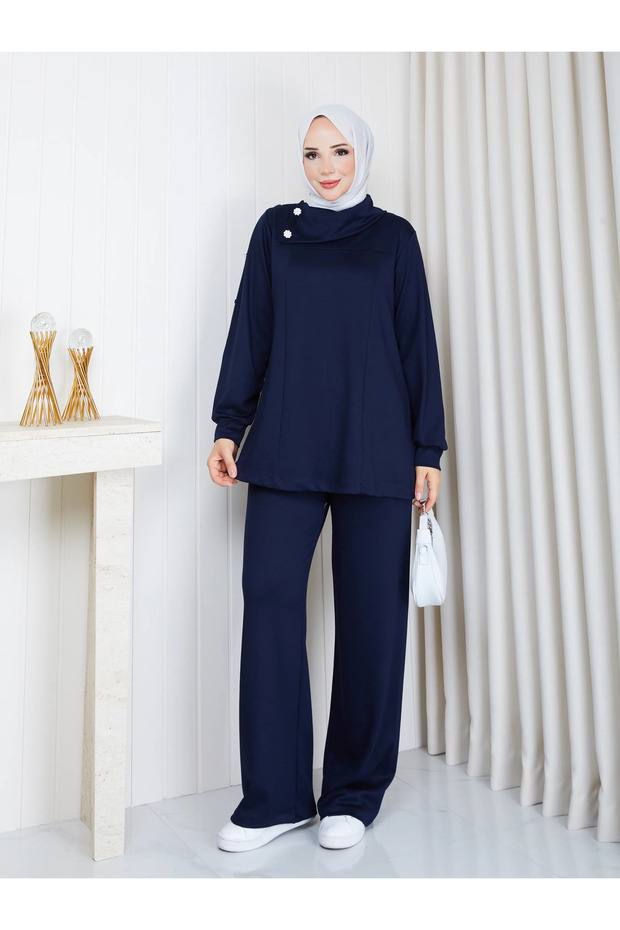 Double Set Stone Accessory High Collar Lidya