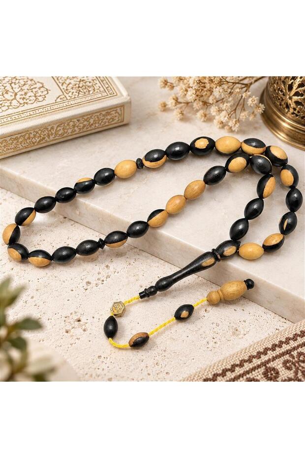 Arpa Cut Rare Tonda Double Color Ebony Wood Prayer Beads