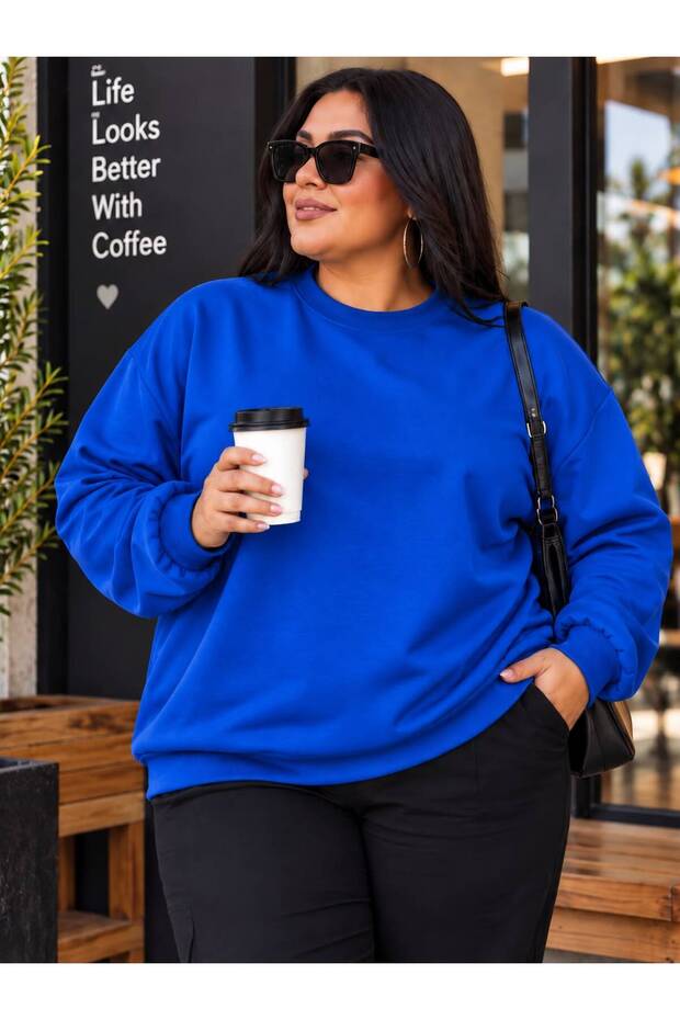 3 Yarn Combed Cotton Plus Size Unisex Sweatshirt Vp2