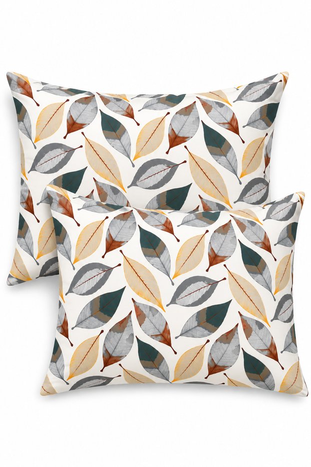 Ranforce Set of 2 Pillowcases with Covers |   Leaf Pattern