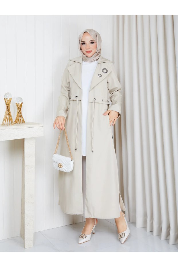Elisa Waist-Tie Long Women's Trench Coat