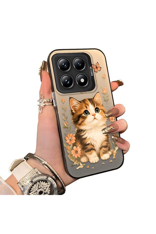 Mi 14t Pro 5g Compatible Silicone Edge Hard Back Case Cat Pattern Lover Couple Phone Case