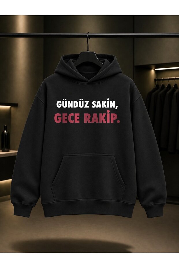 Daytime Calm, Nighttime Rival Printed Unisex 100% Cotton Hooded Sweatshirt