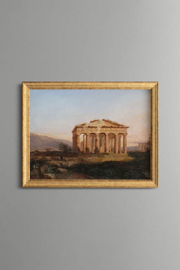 Antique Temple Scenery - Vintage Patterned Painting - Fine Model
