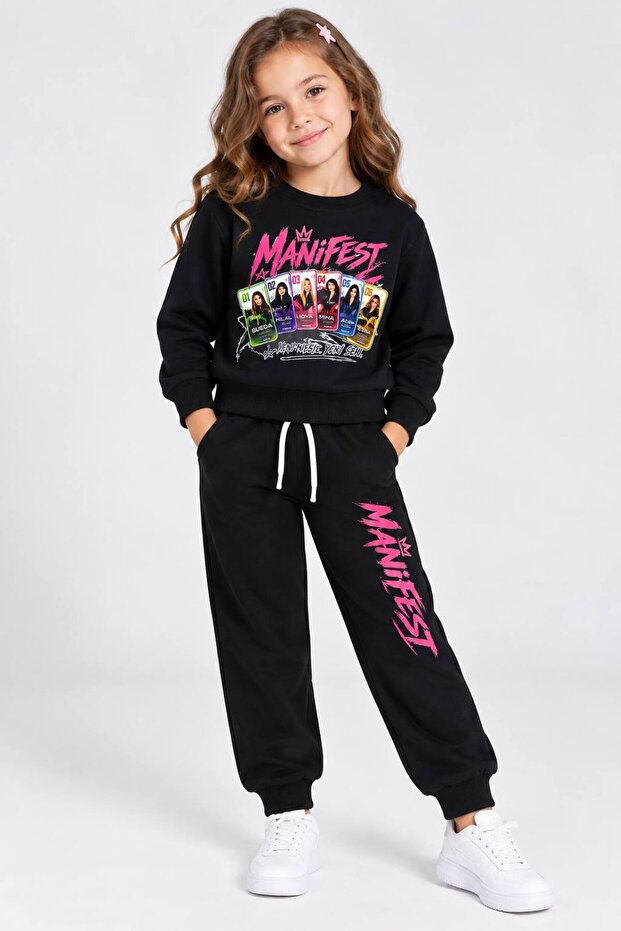 Girl's Manifest Printed Two-Thread Oversized Two-Piece Set