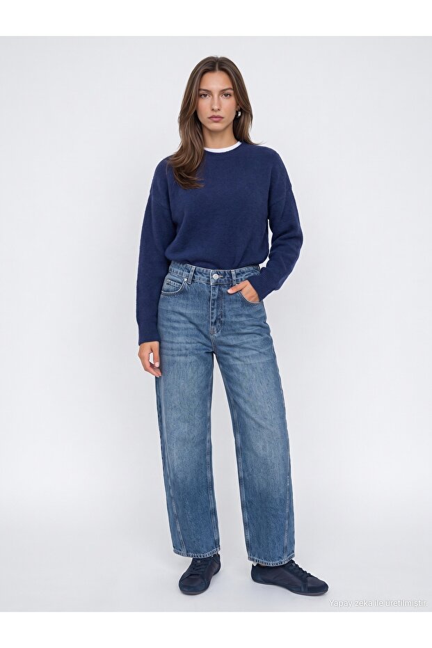 72367 100% Cotton Barrel Jean-Blue