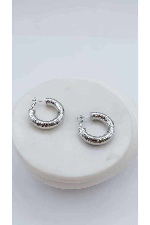 Domed Medium Hoop Earrings