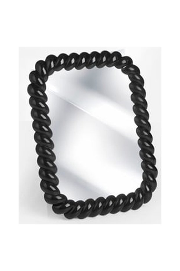 Black Framed Mirror with Braided Pattern 17x22cm