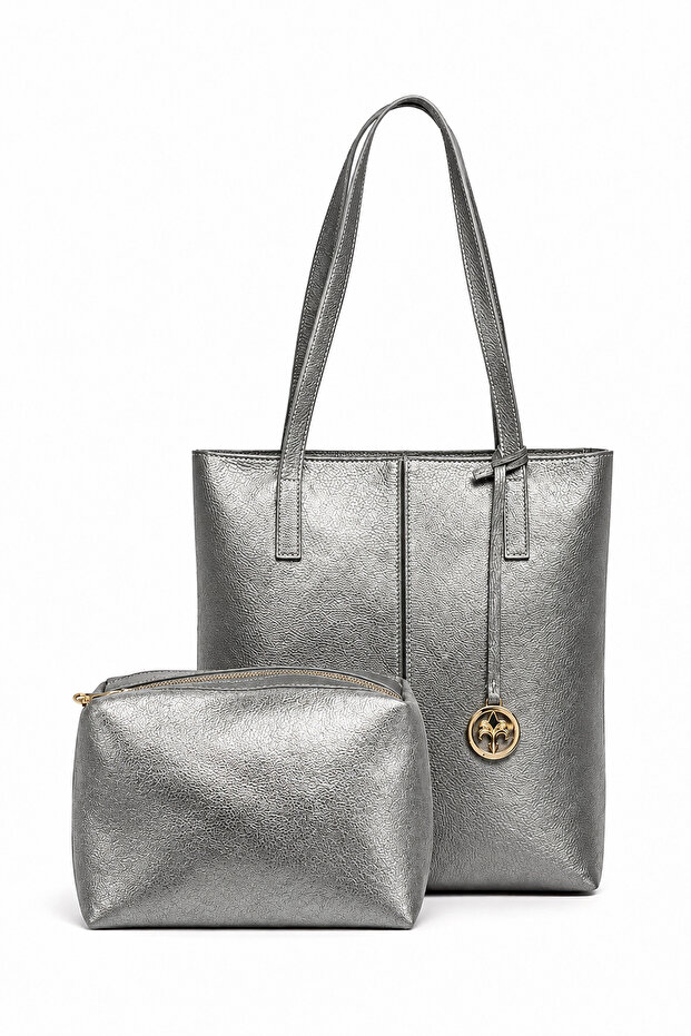 Jkln Genuine Leather Women's Shoulder Bag Large Volume Casual Silver Handbag Zd332