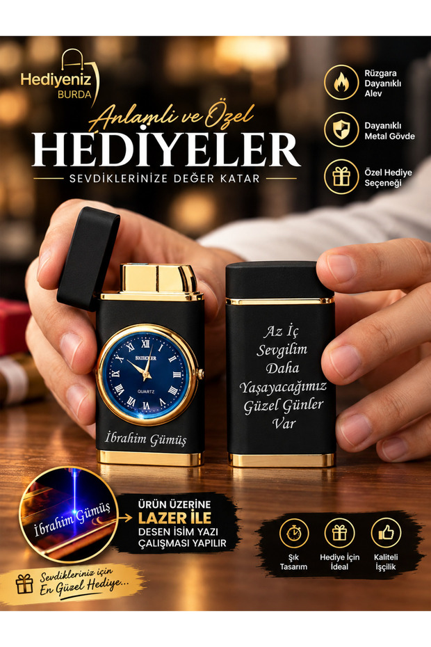 Kişiye Özel Saatli Çakmak